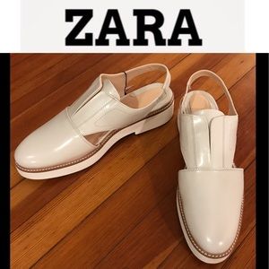 Zara Off-White Platform Loafers